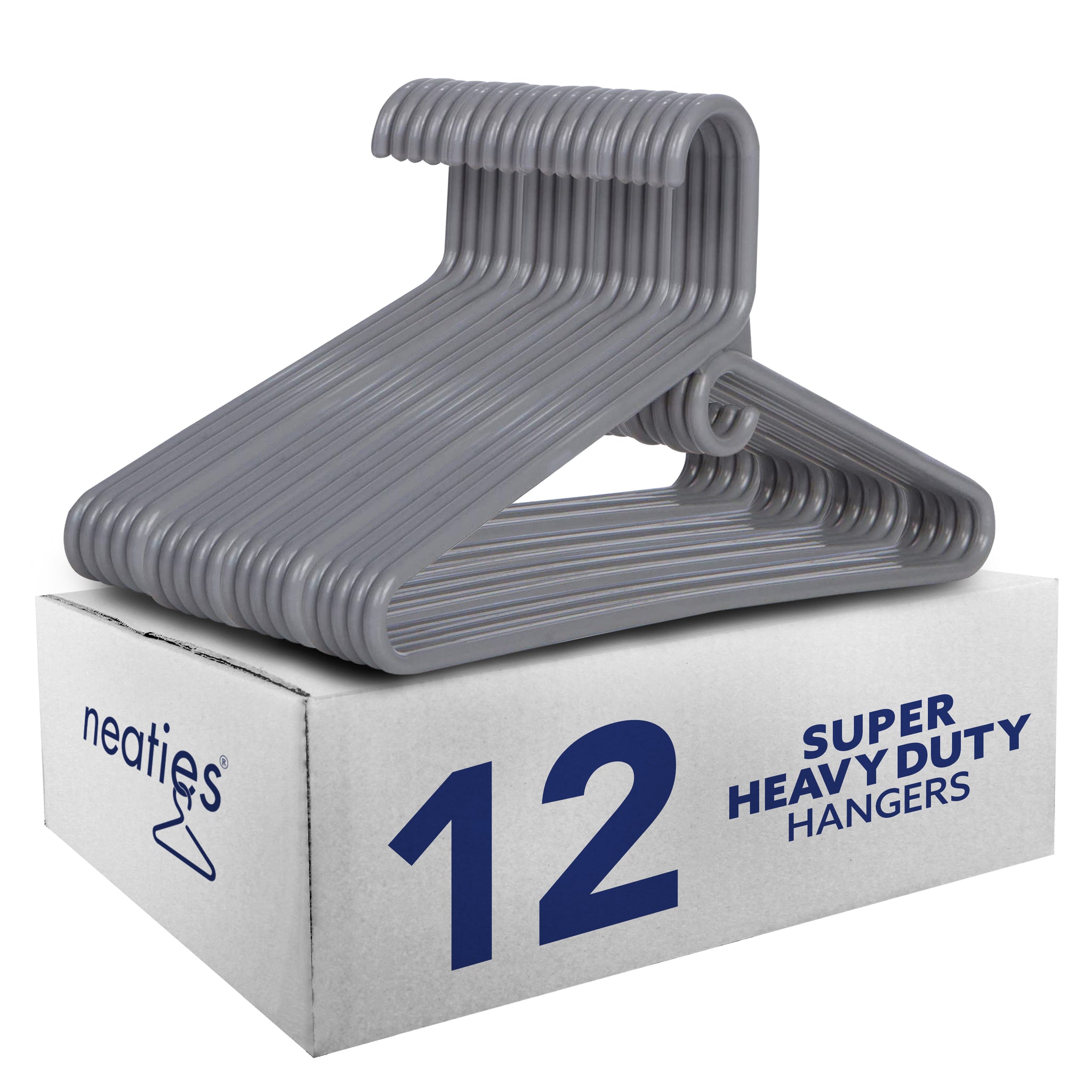 Stainless Steel Heavy Duty Metal Hangers - 12-Pack –