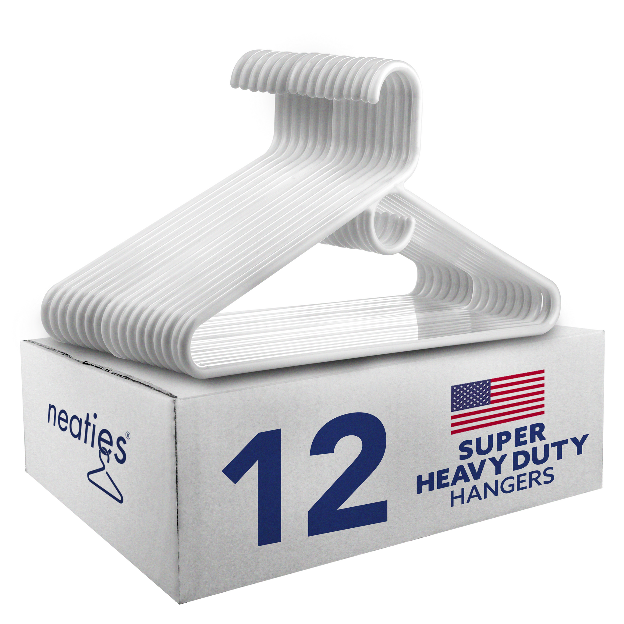 Stainless Steel Heavy Duty Metal Hangers - 12-Pack –