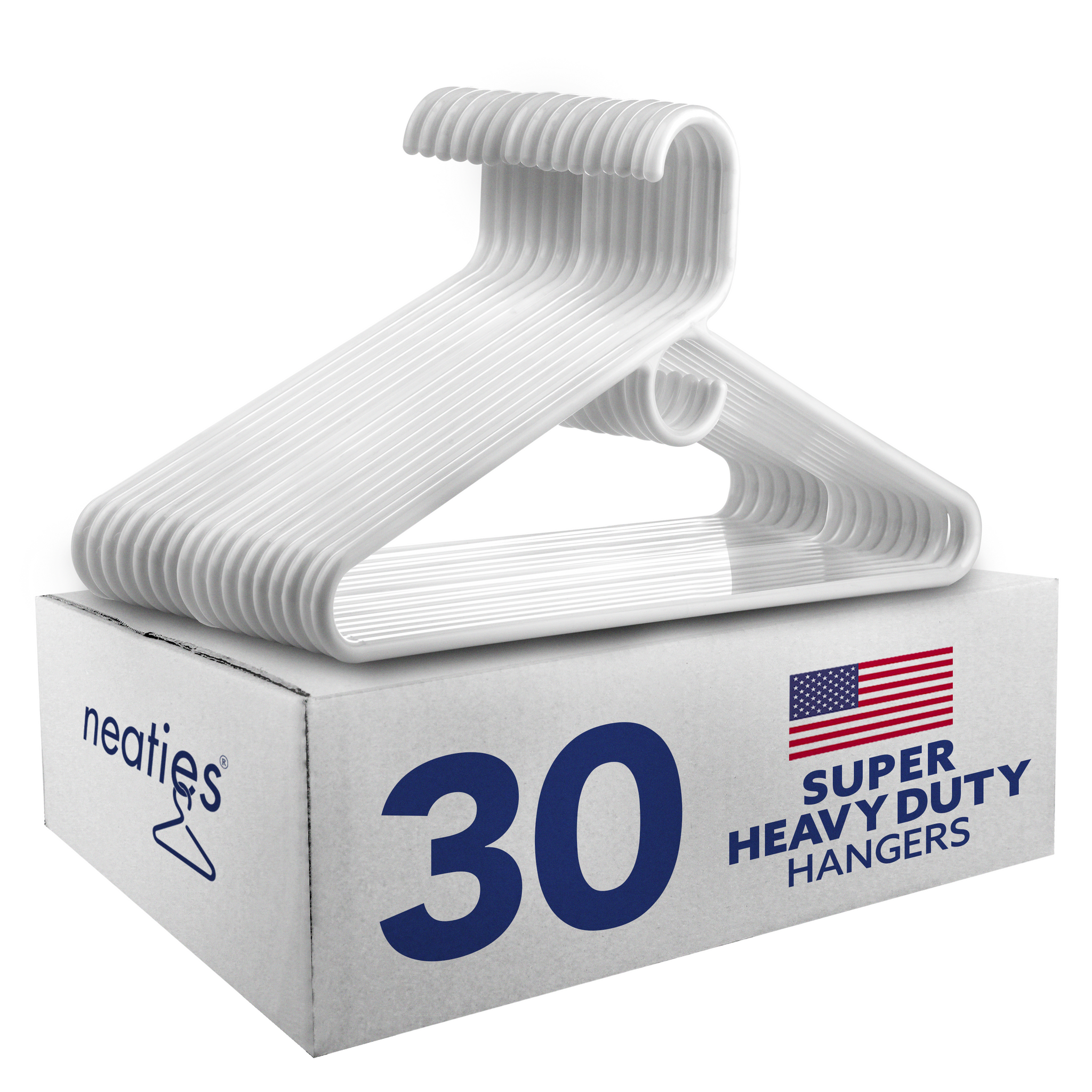 White Plastic Heavy-Duty Hangers (3-Pack)