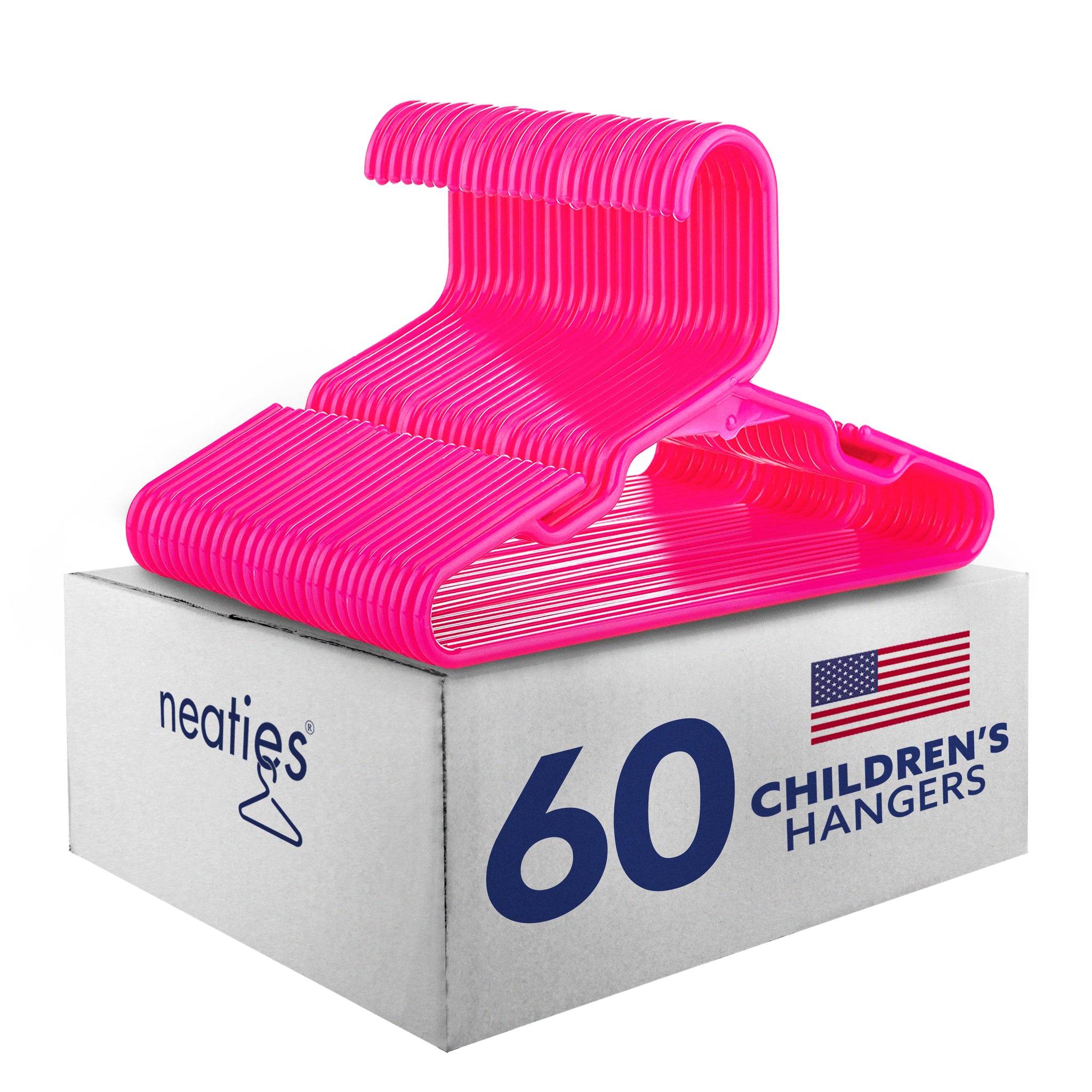 Neaties Standard Notch-less Plastic Hangers with Bar Hooks