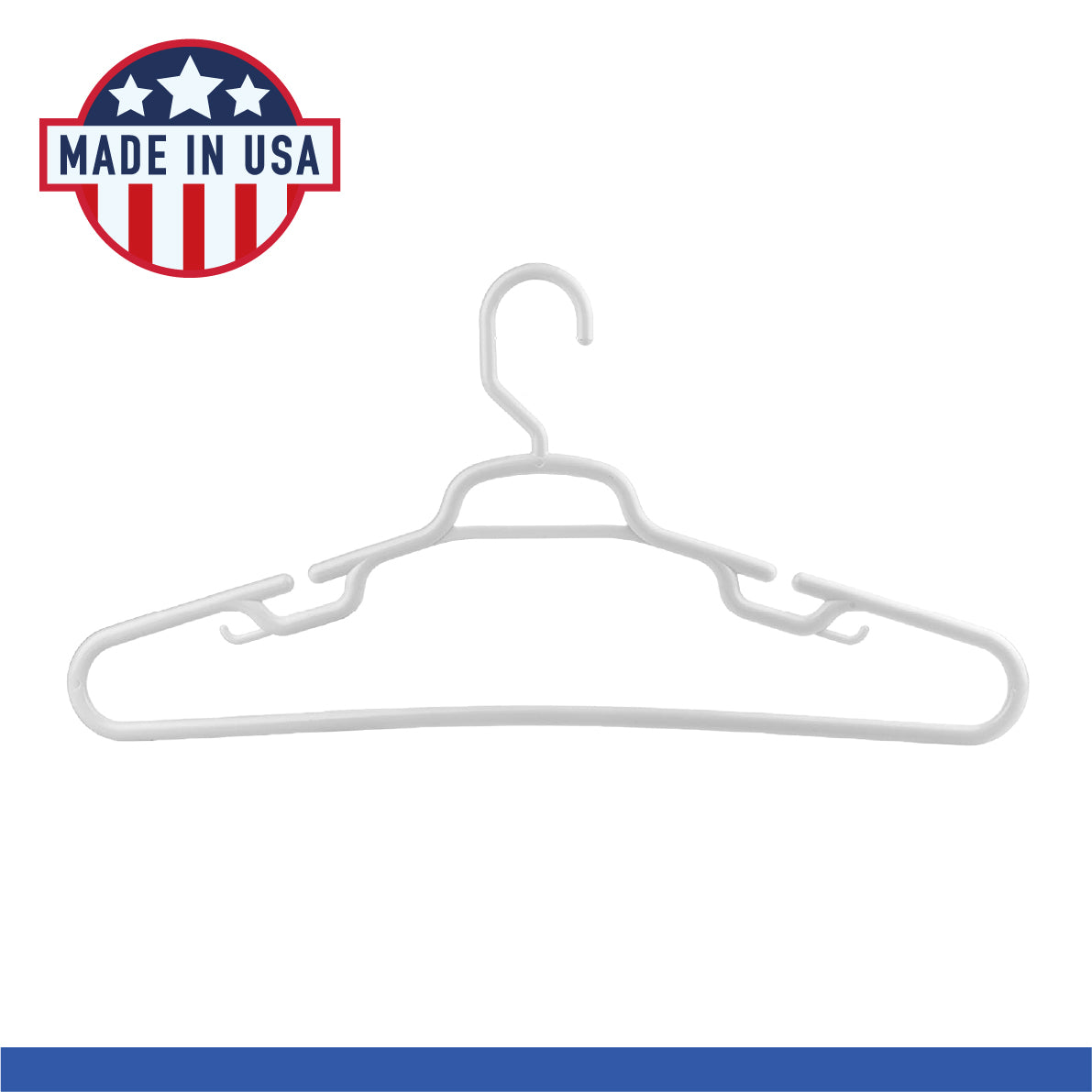 Neaties USA Made Heavy Duty Extra Large White Plastic Hangers, Set