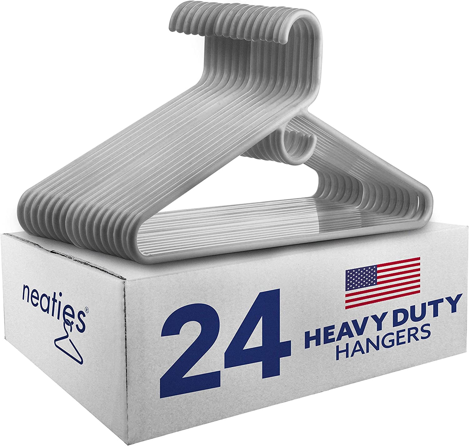 Neaties American Made White Plastic Hangers With Bar Hooks 30pk for sale  online