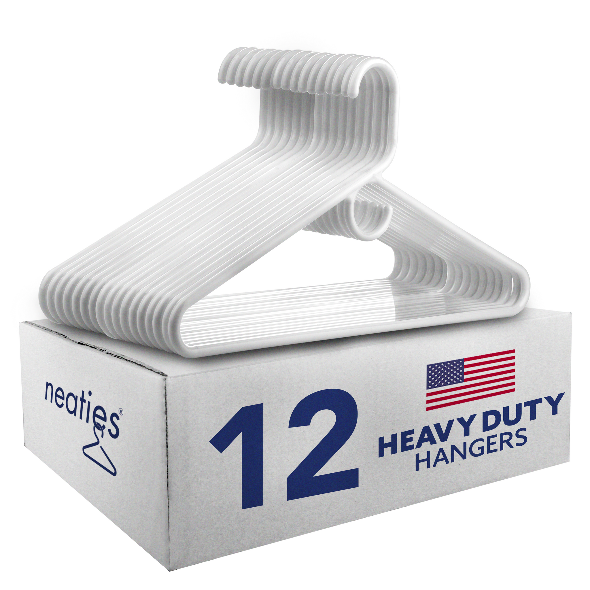 White Plastic Heavy-Duty Hangers (3-Pack)