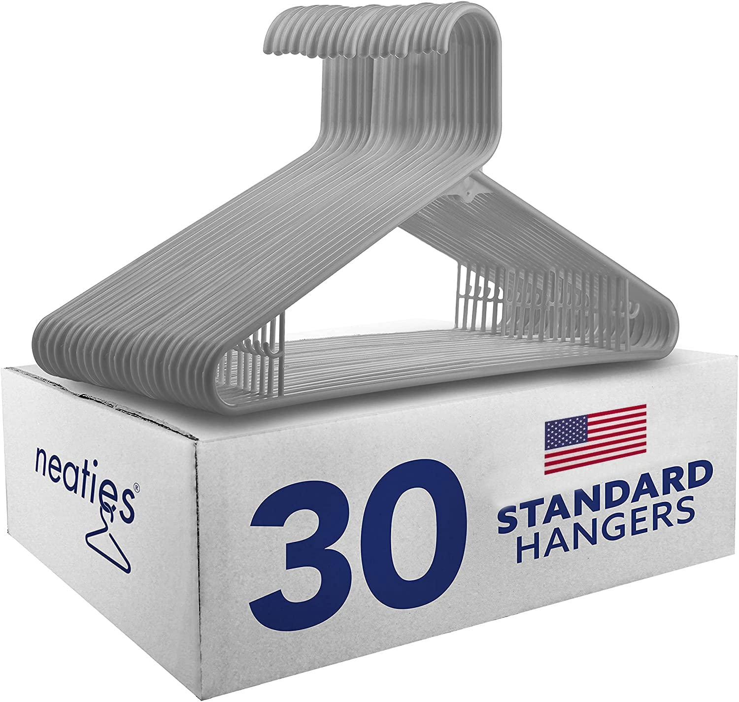 Neaties American Made White Plastic Hangers With Bar Hooks 30pk for sale  online