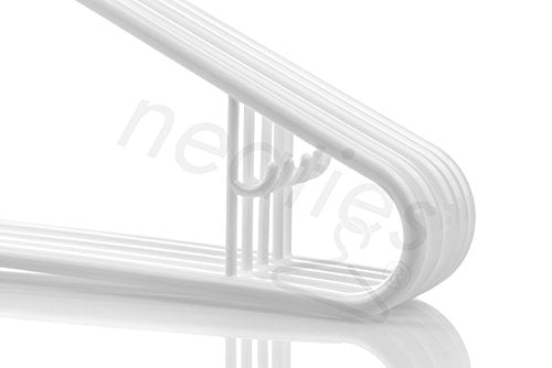 Clothes White Plastic Hangers With Bar Hooks Heavy Duty Standard Plastic  Hangers